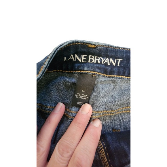 Lane Bryant Dark Wash Denim Crop Pants, Relaxed Fit, Casual Comfortable - Picture 4 of 5